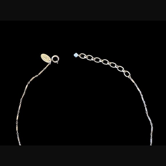 Liz Palacios SF Swarovski Crystal Silver Tone Flower 15" Choker Necklace - Picture 3 of 9